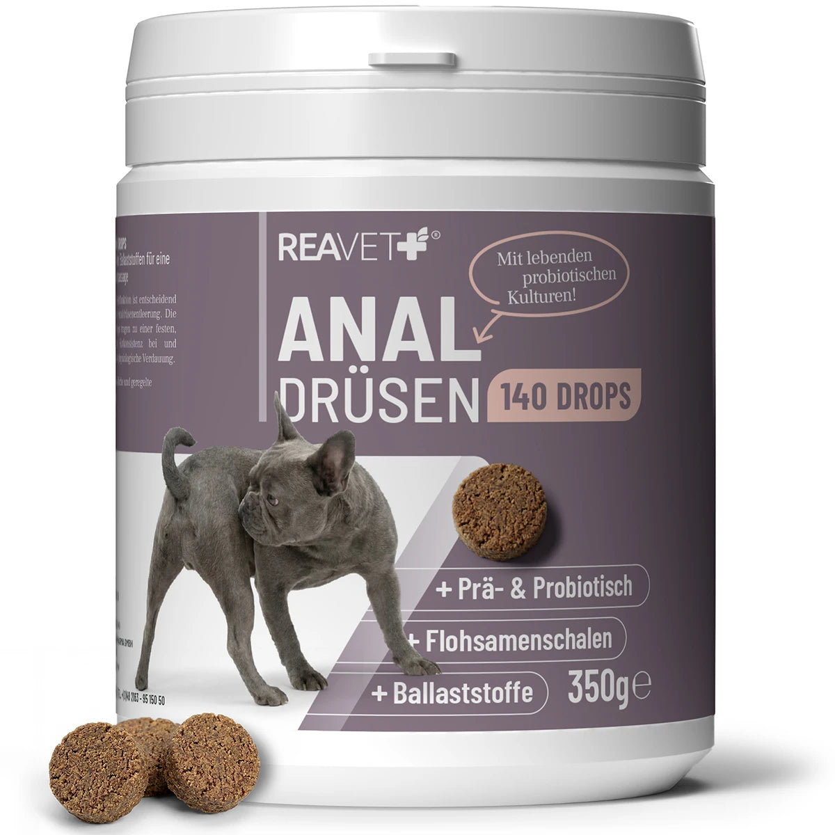 Reavet Analdrüsen Drops Unterstützung bei Po-Rutschen, weichem Kot & Verdauung | 350 g